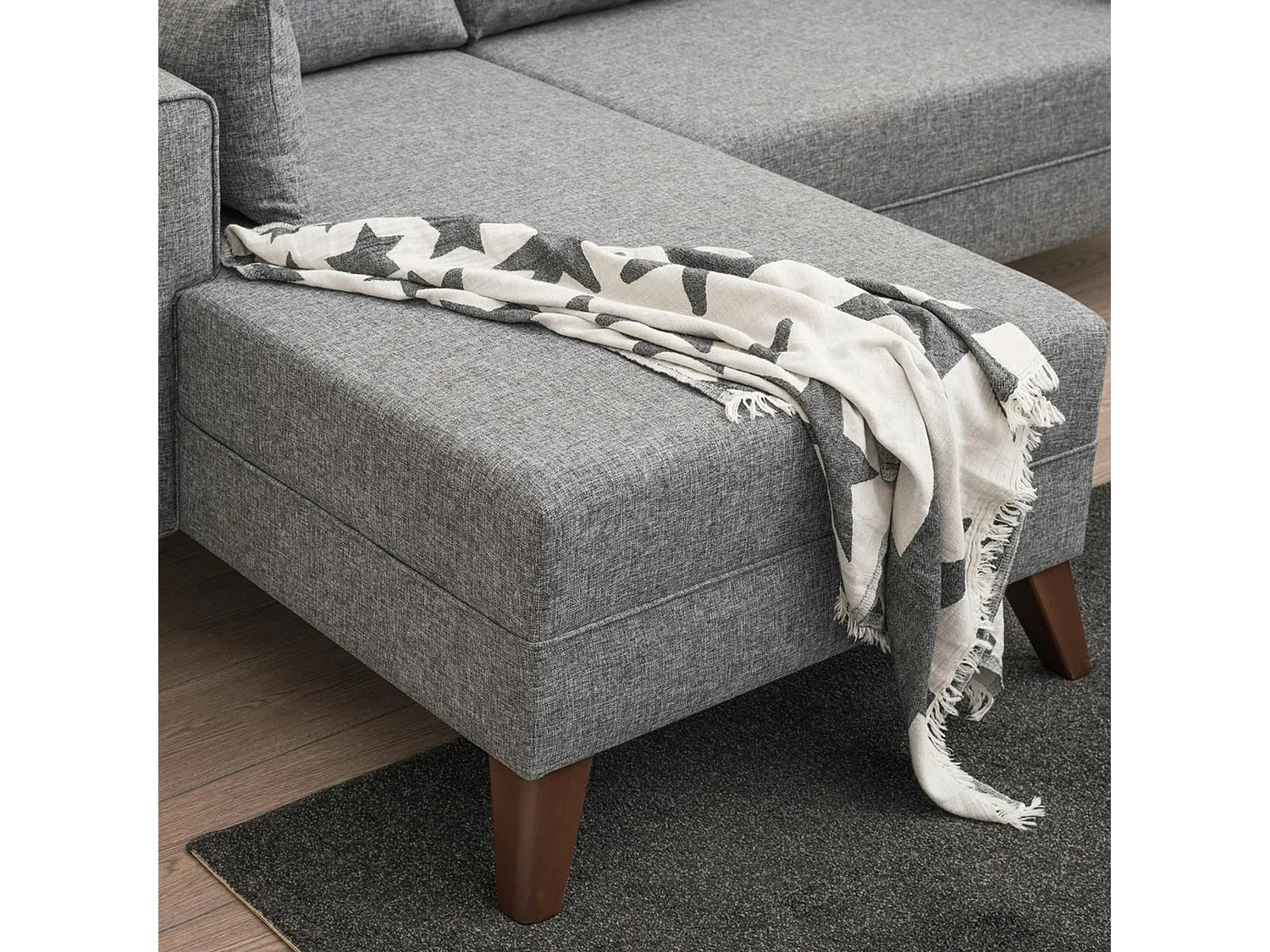 Canapé d’angle convertible gris chiné – côté gauche SPLIT