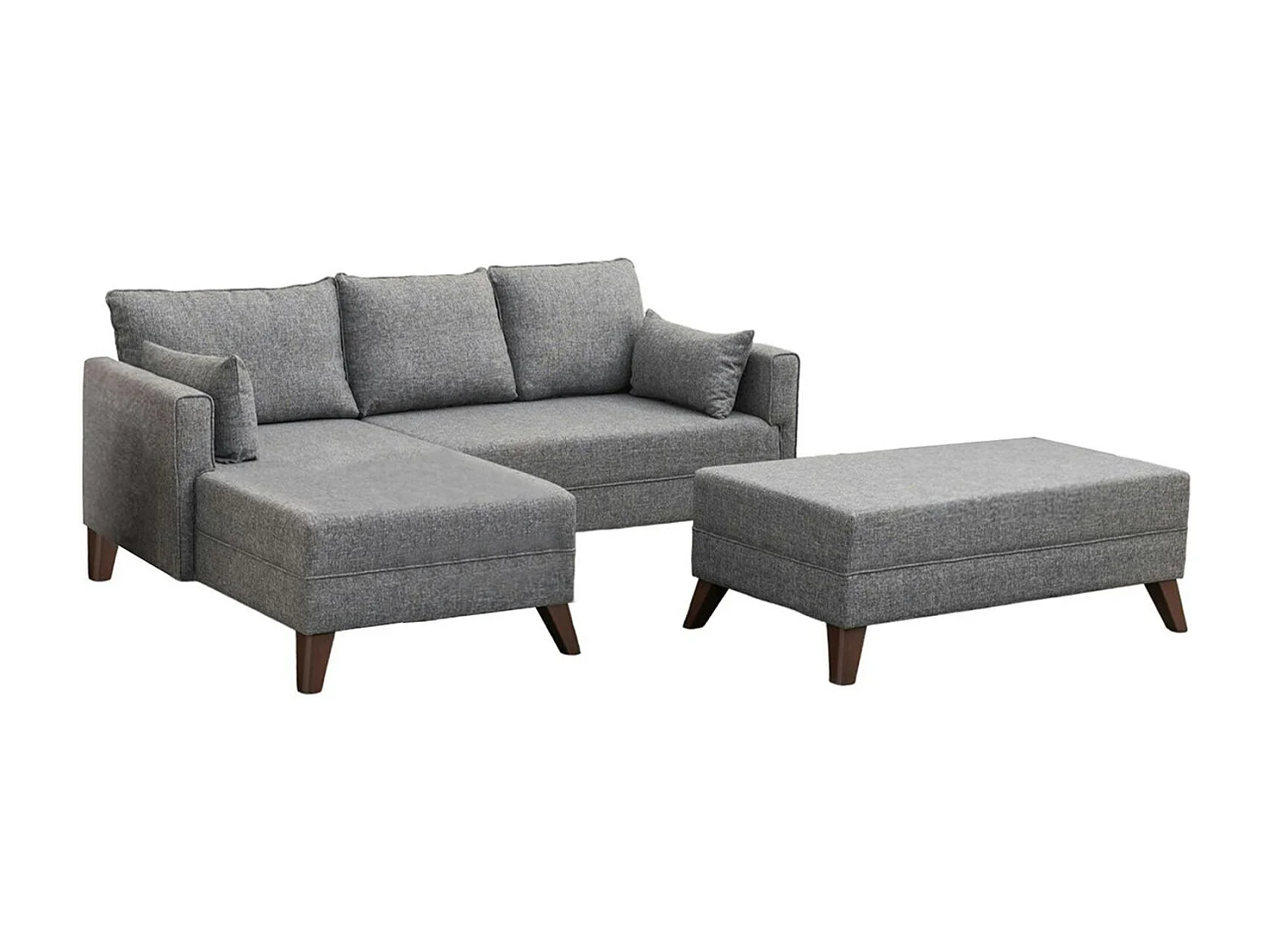 Canapé d’angle convertible gris chiné – côté gauche SPLIT