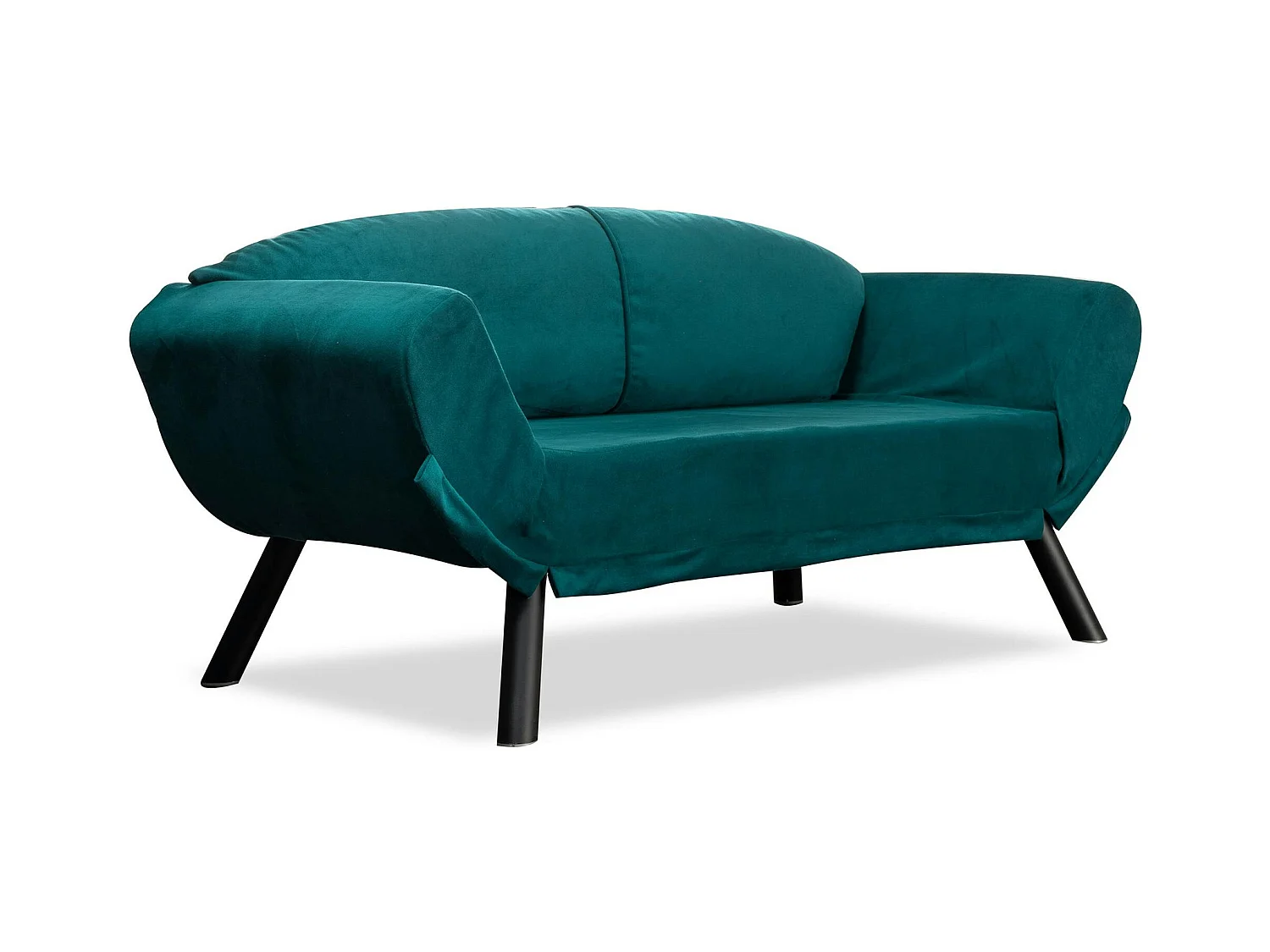 Banquette-lit bleu canard - format compact LUCCA