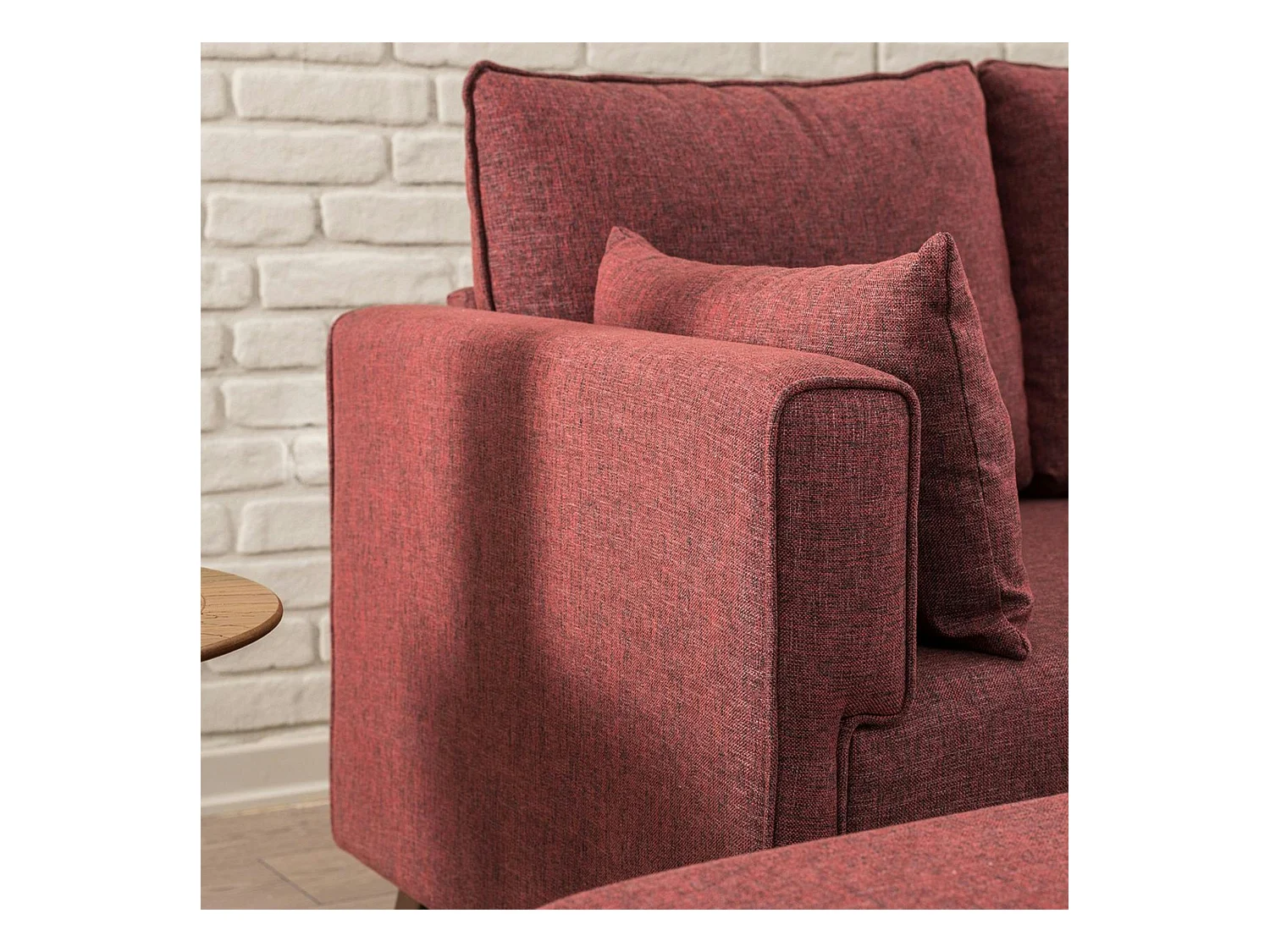 Canapé d’angle convertible rouge chiné - côté droit SPLIT