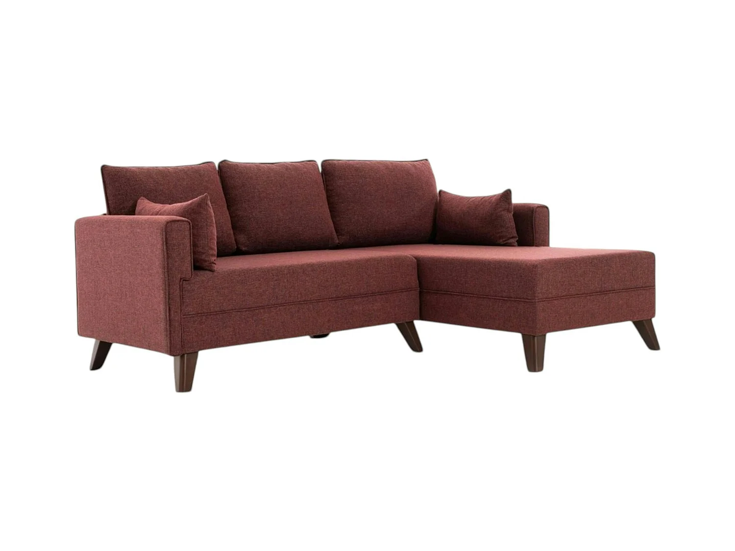 Canapé d’angle convertible rouge chiné - côté droit SPLIT