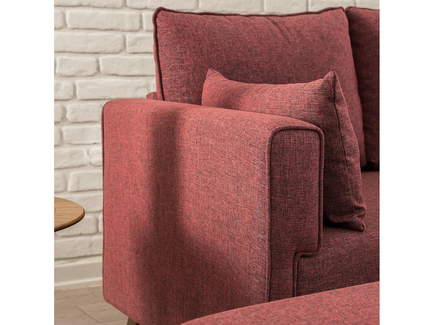 Canapé d’angle convertible rouge chiné - côté droit SPLIT