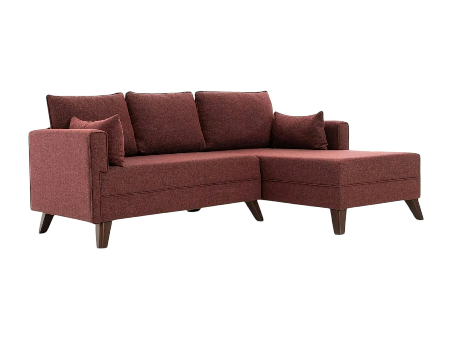 Canapé d’angle convertible rouge chiné - côté droit SPLIT
