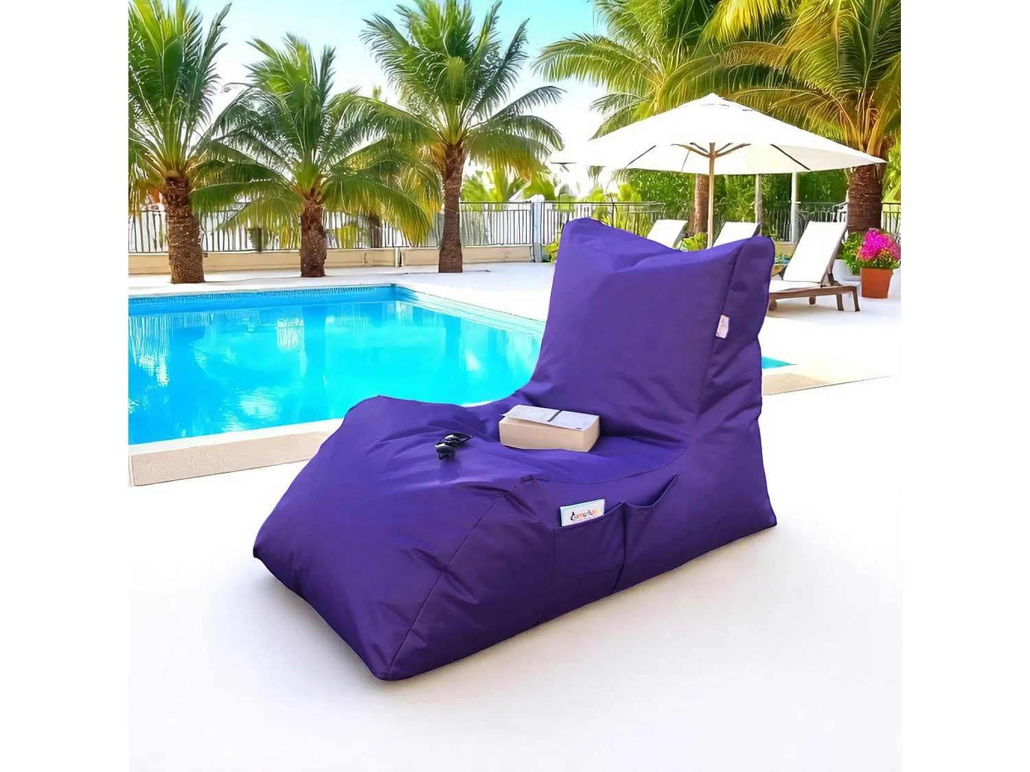 Pouf bain de soleil XXL imperméable – violet ARTA