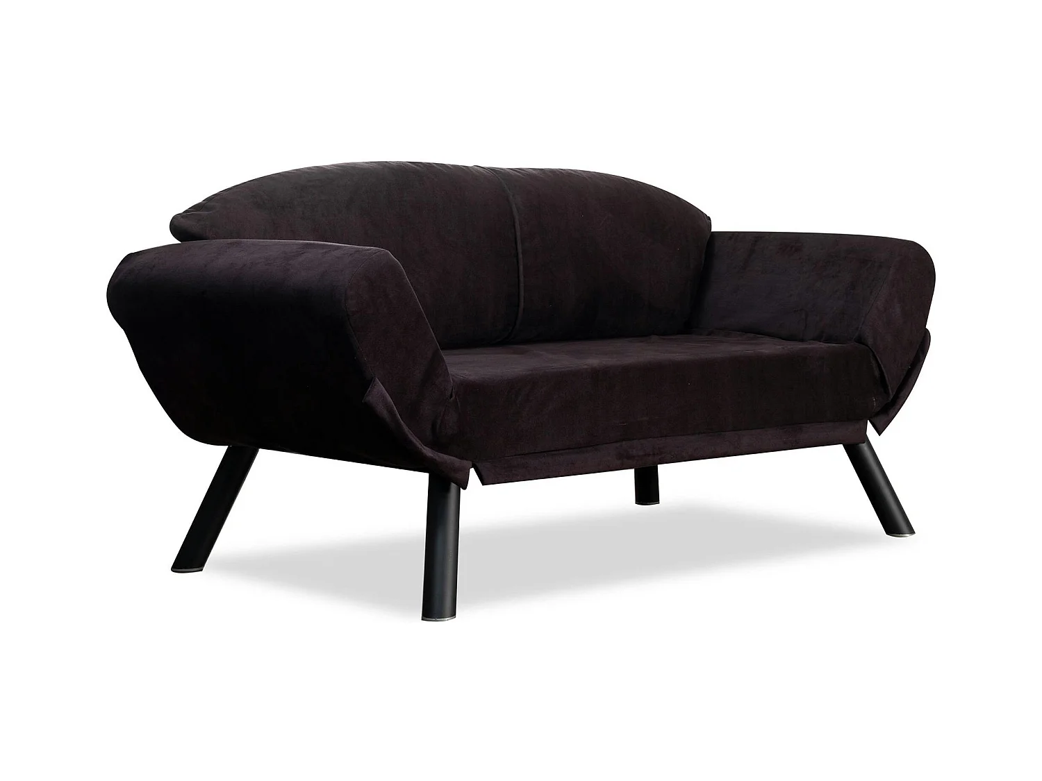 Banquette-lit noire - format compact LUCCA