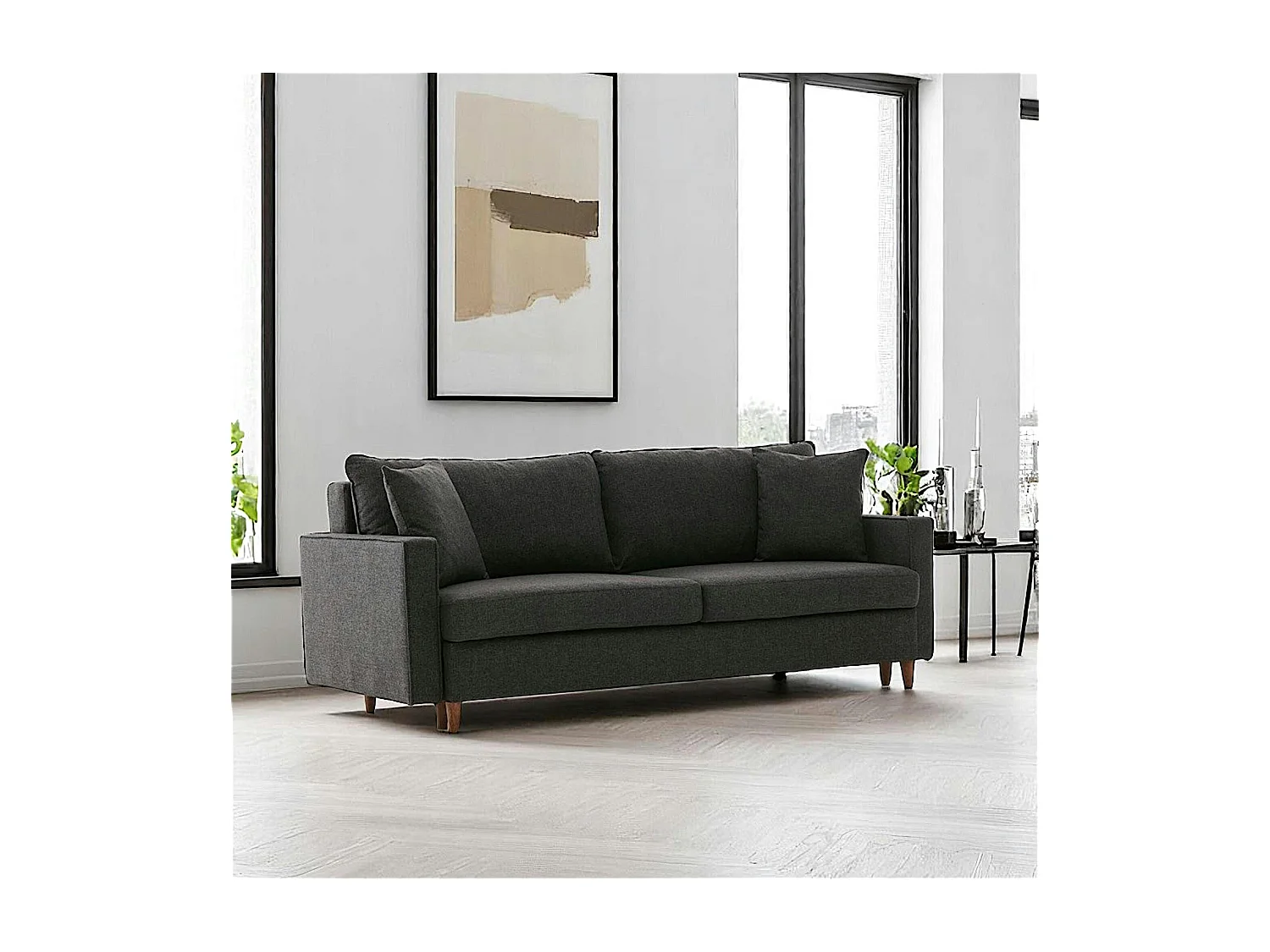 Canapé-lit 3 places anthracite COMO