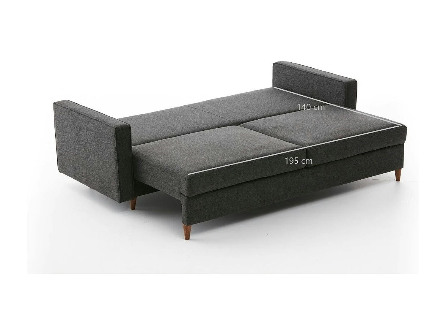 Canapé-lit 3 places anthracite COMO