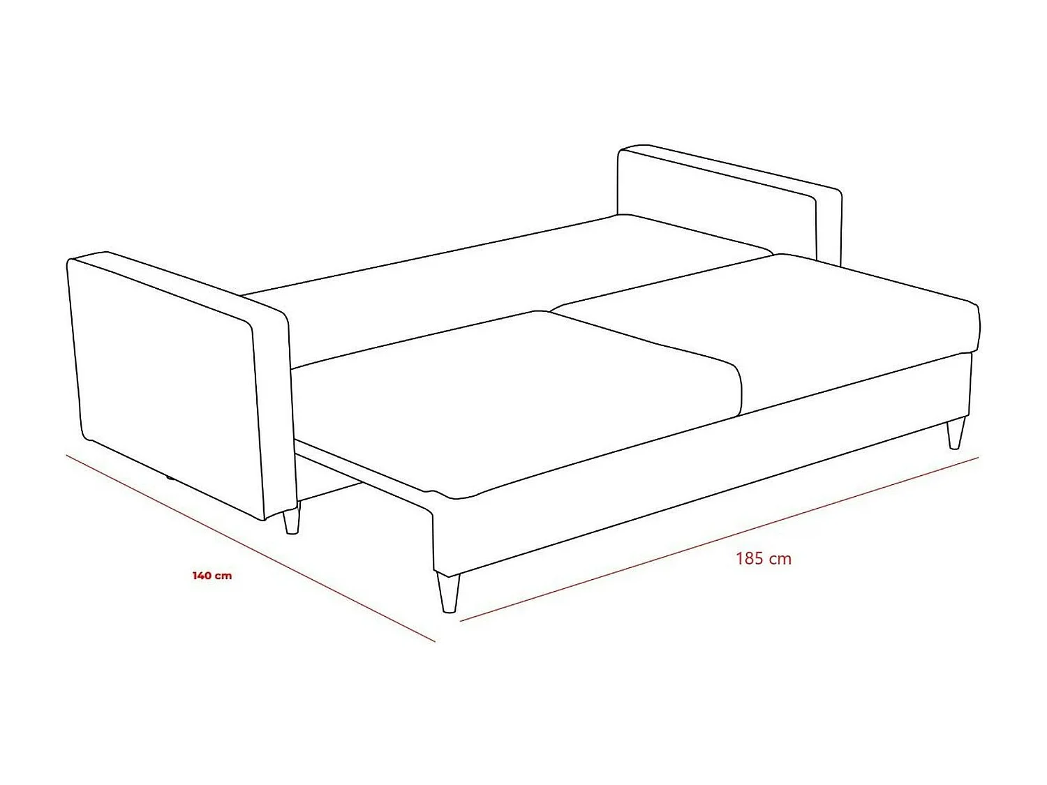 Canapé-lit 3 places anthracite COMO