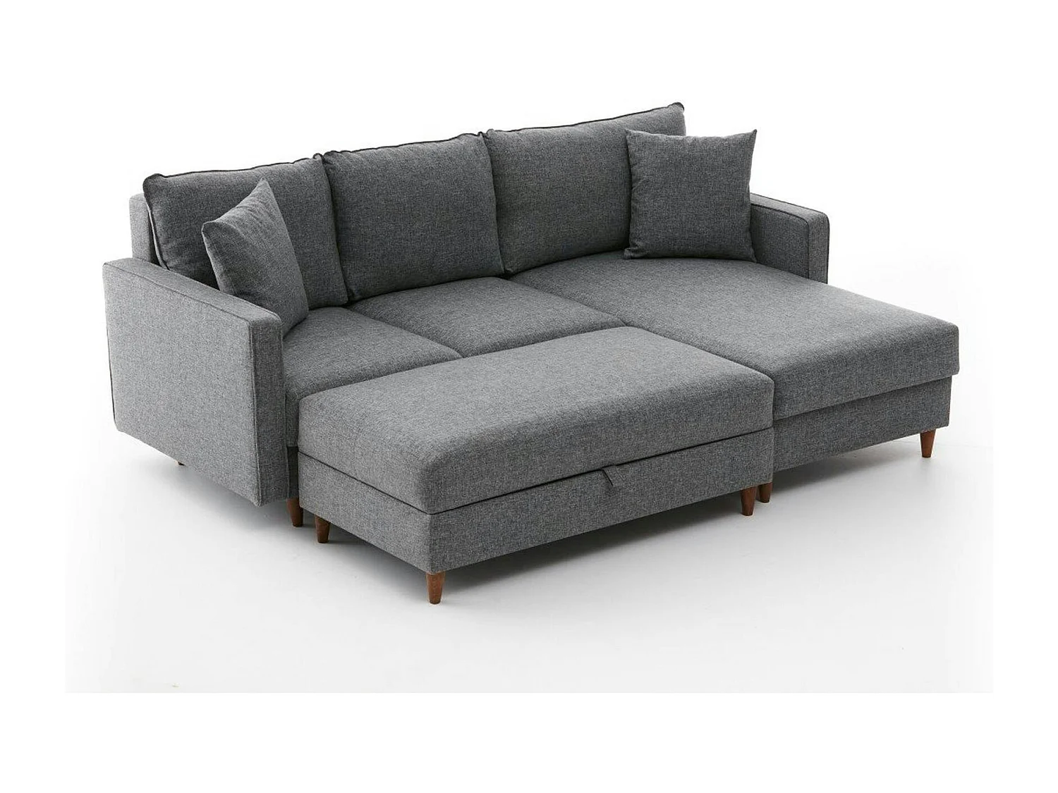 Canapé d'angle convertible gris - côté droit COMO