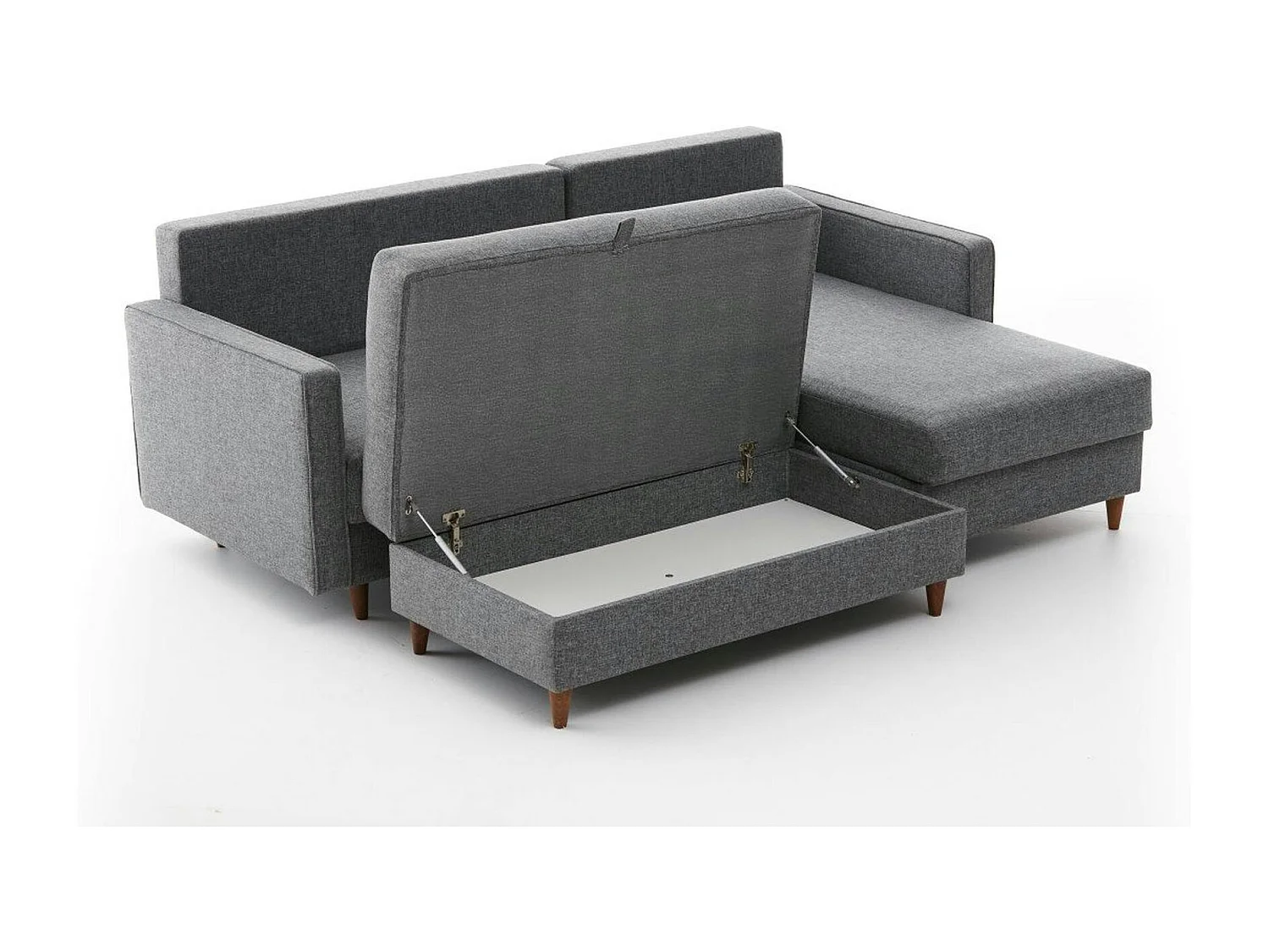 Canapé d'angle convertible gris - côté droit COMO