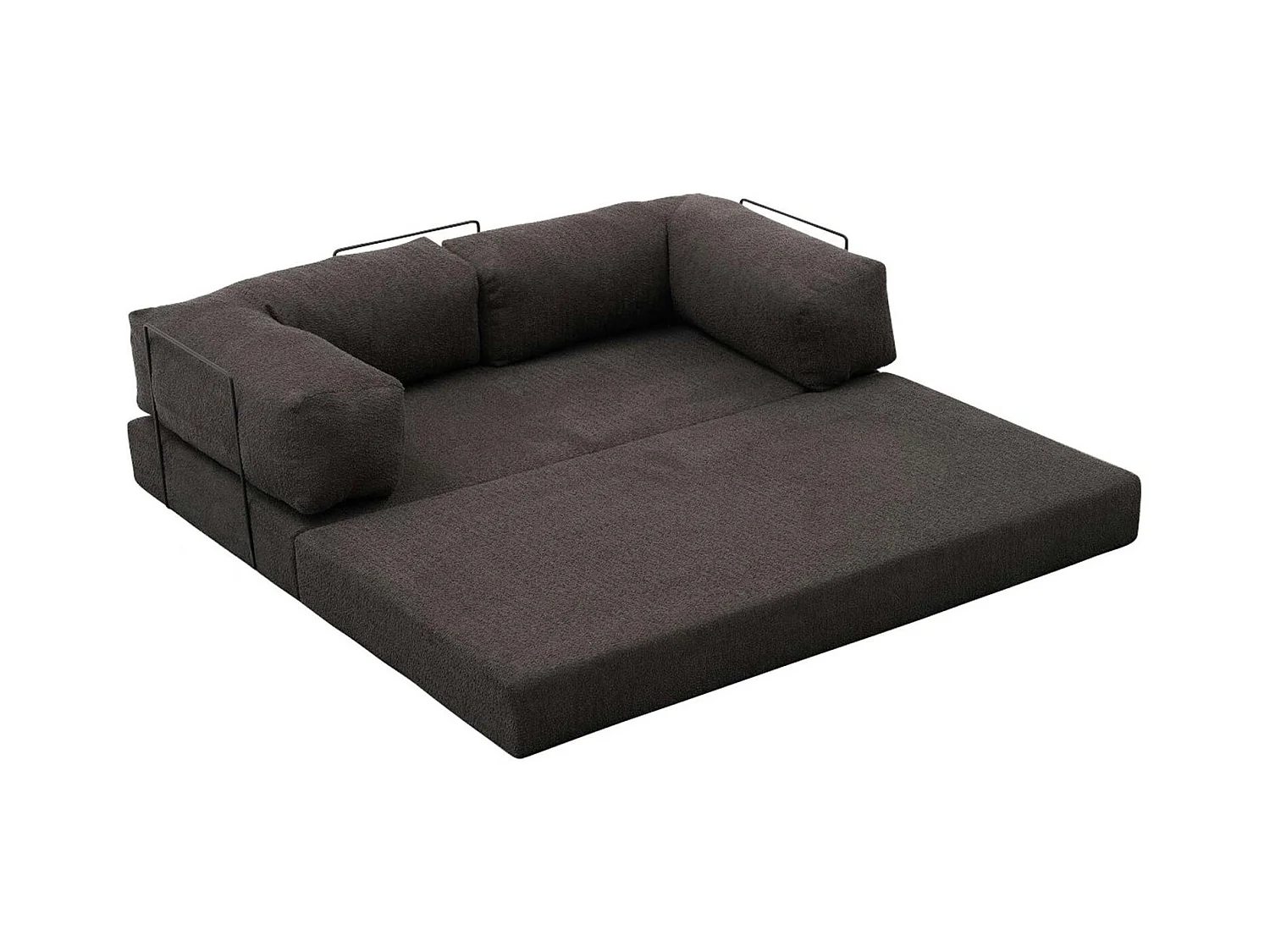 Canapé-lit anthracite confort, 190 cm ALTEA