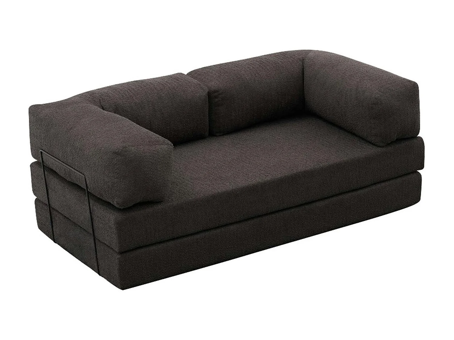 Canapé-lit anthracite confort, 190 cm ALTEA