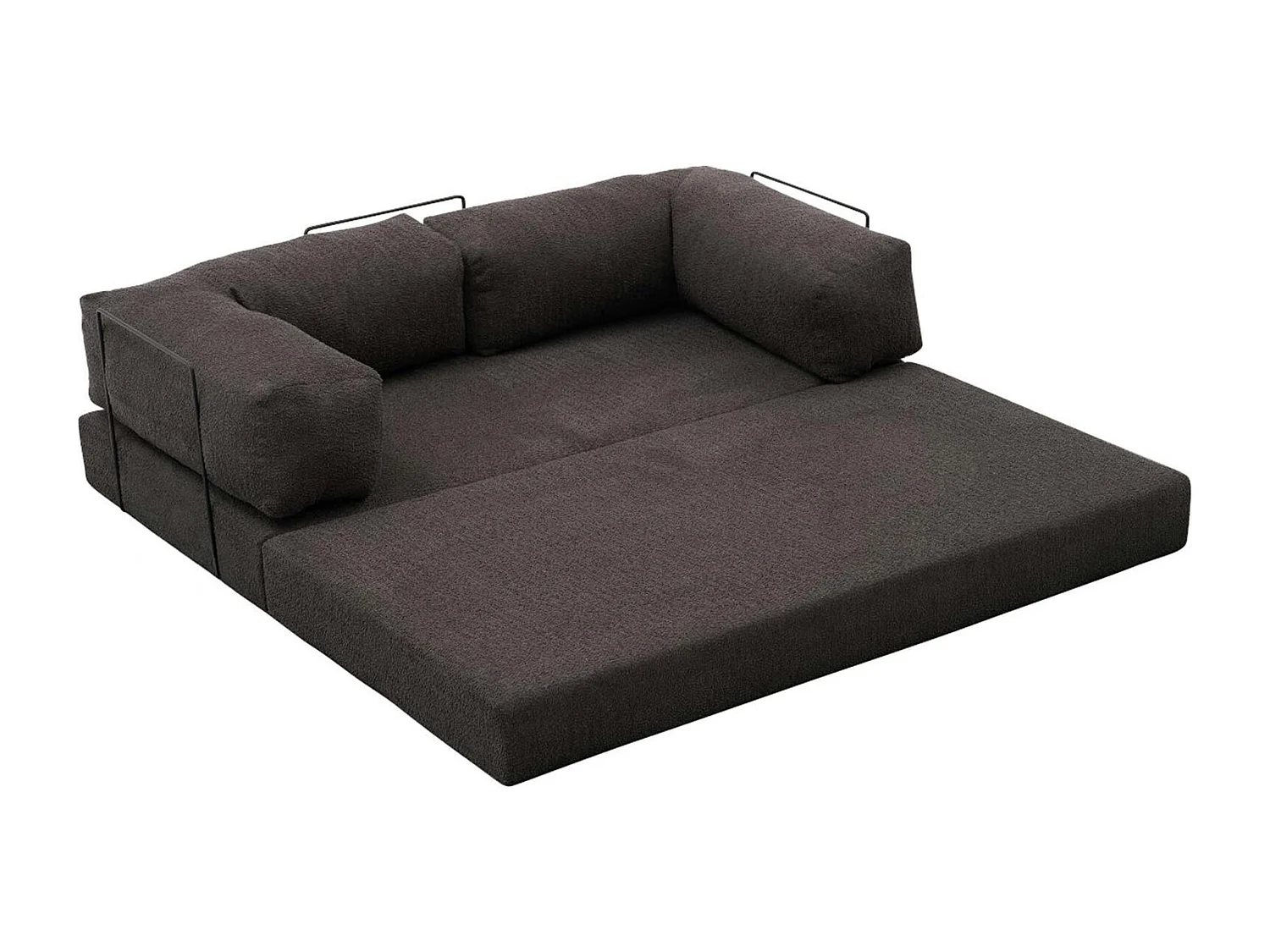 Canapé-lit anthracite confort, 190 cm ALTEA