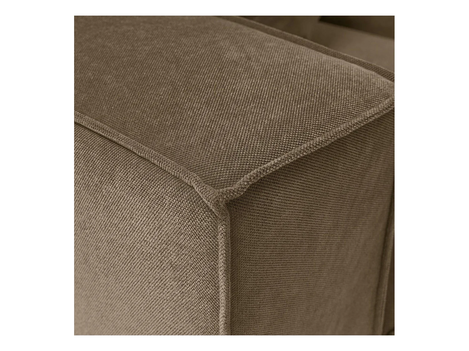 Canapé 5 places en lin marron - avec pouf COLLIOURE