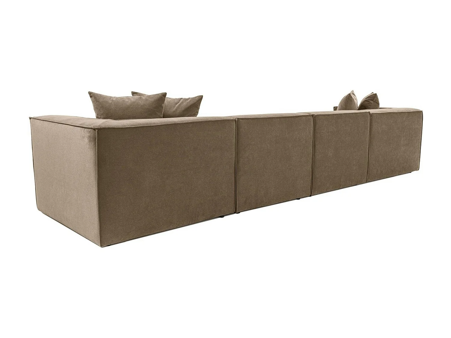 Canapé 5 places en lin marron - avec pouf COLLIOURE