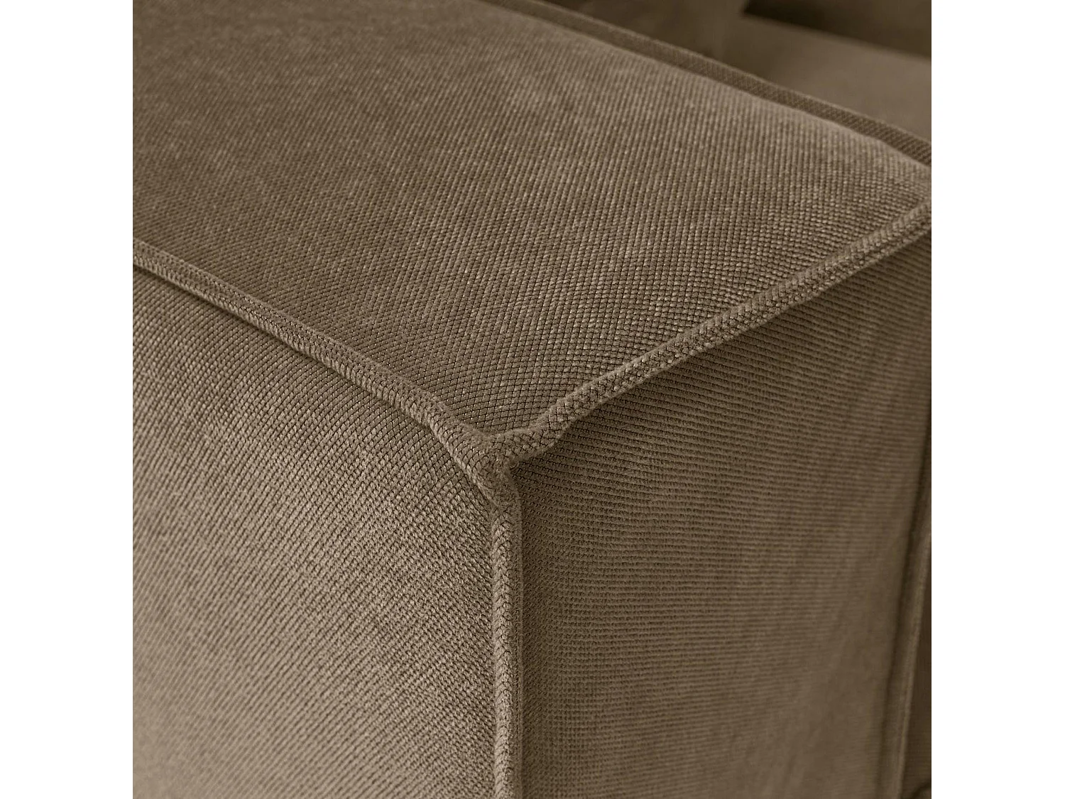 Canapé 5 places en lin marron - avec pouf COLLIOURE