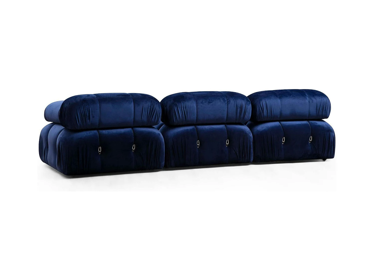 Canapé d'angle modulable bleu nuit - tissu velours RONDA