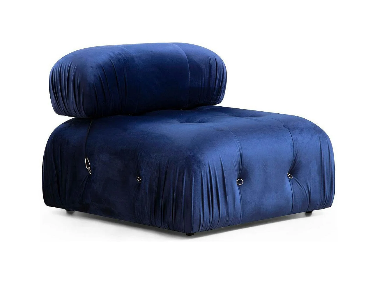 Canapé d'angle modulable bleu nuit - tissu velours RONDA