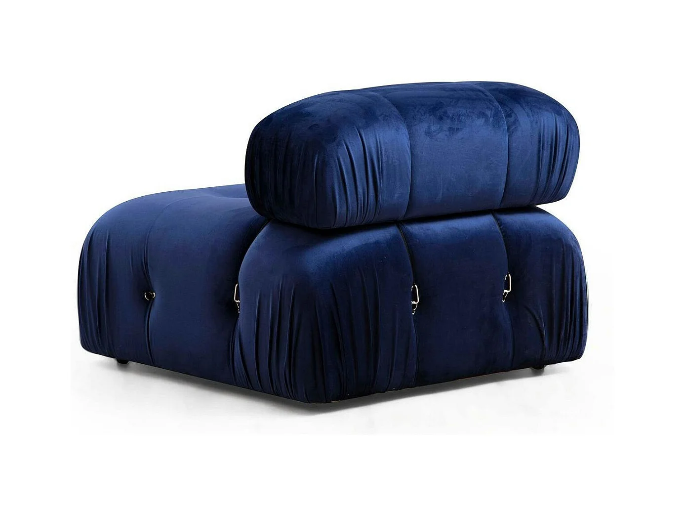 Canapé d'angle modulable bleu nuit - tissu velours RONDA