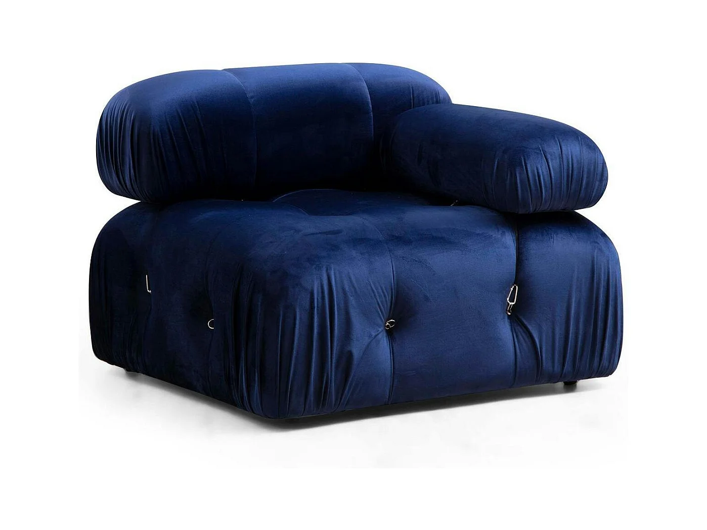 Canapé d'angle modulable bleu nuit - tissu velours RONDA