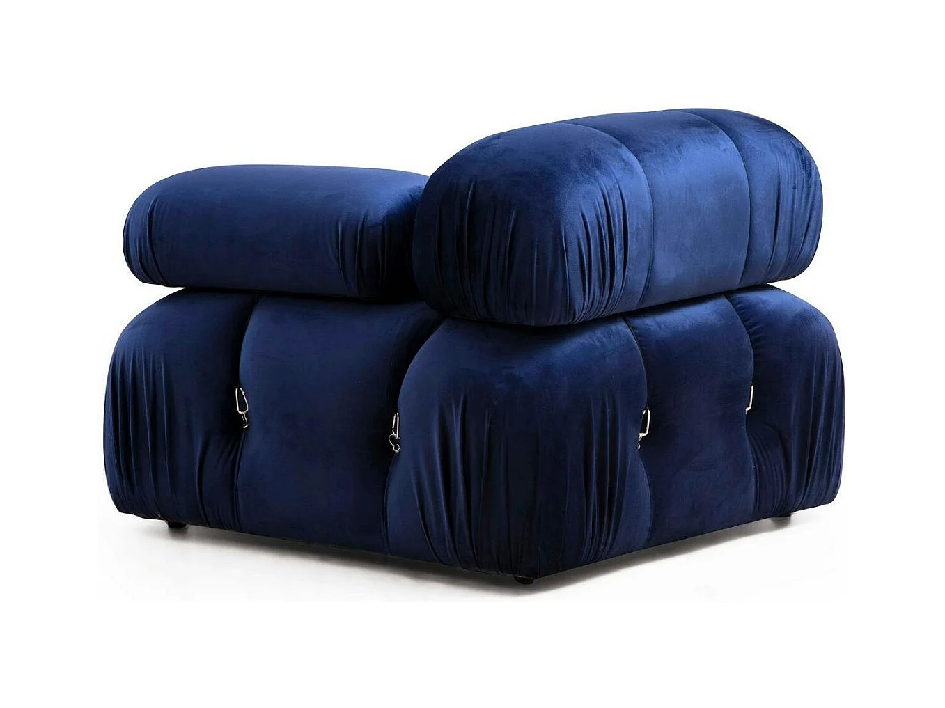 Canapé d'angle modulable bleu nuit - tissu velours RONDA