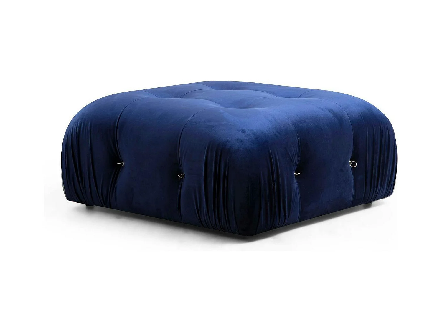 Canapé d'angle modulable bleu nuit - tissu velours RONDA