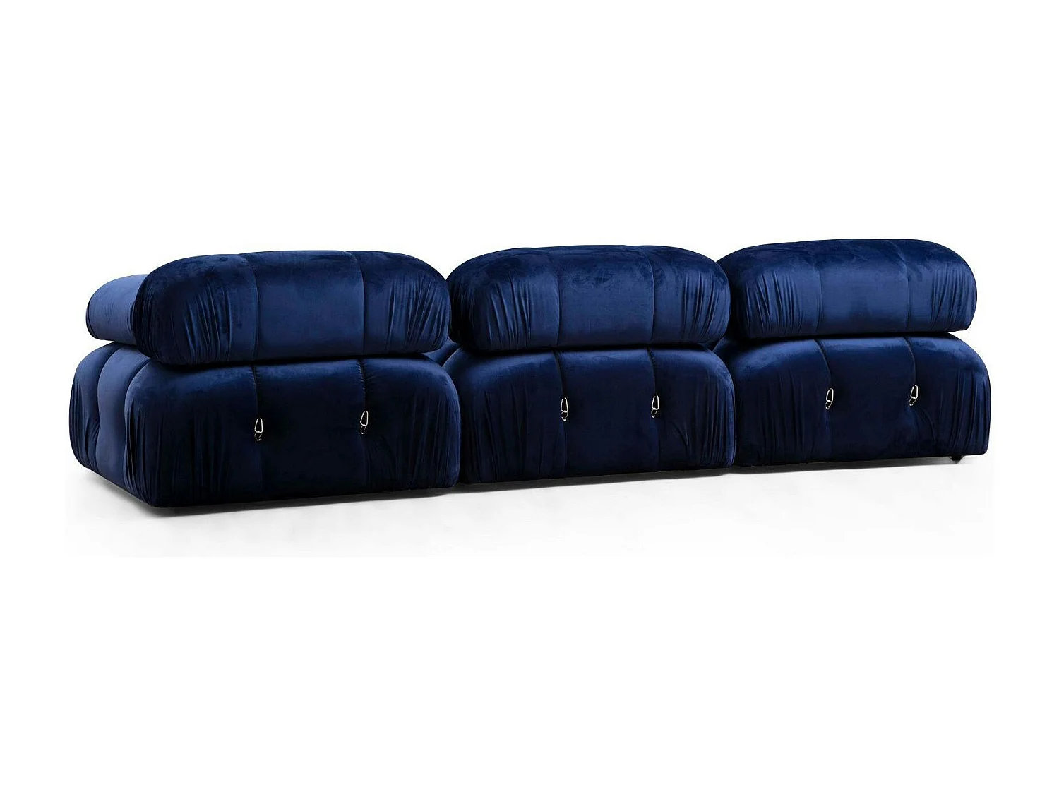 Canapé d'angle modulable bleu nuit - tissu velours RONDA