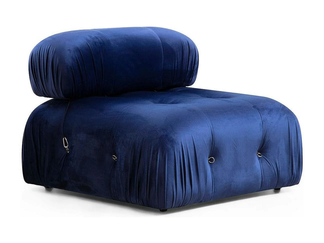 Canapé d'angle modulable bleu nuit - tissu velours RONDA