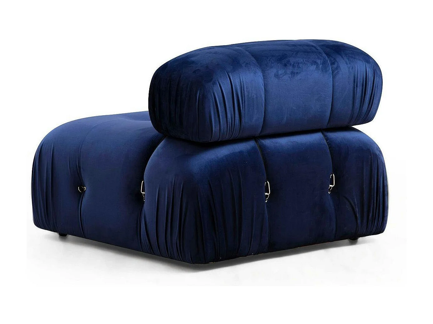 Canapé d'angle modulable bleu nuit - tissu velours RONDA