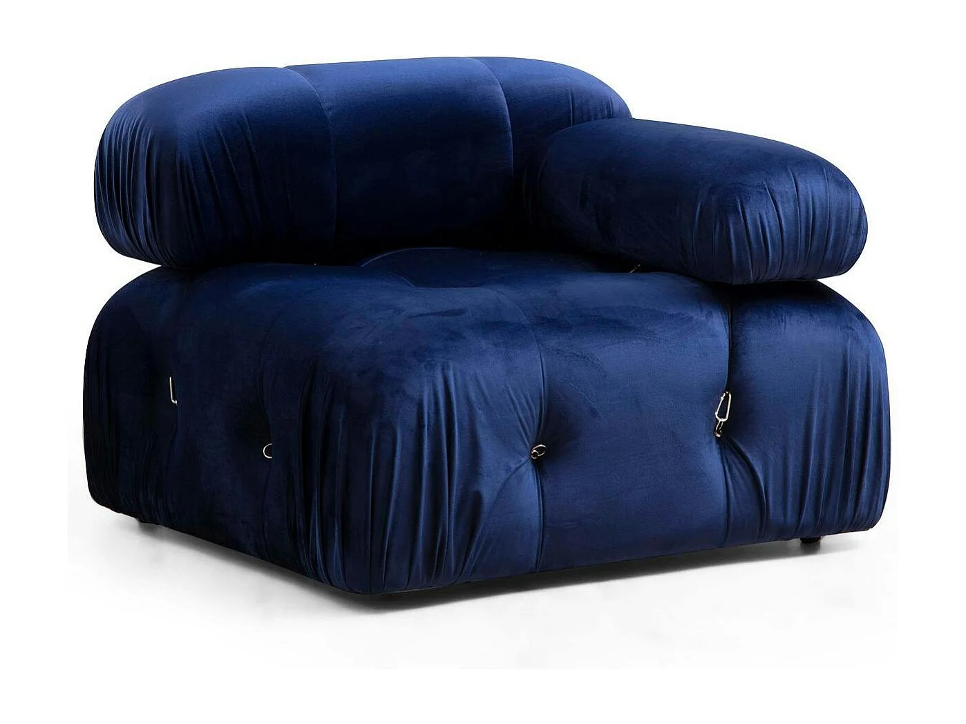Canapé d'angle modulable bleu nuit - tissu velours RONDA