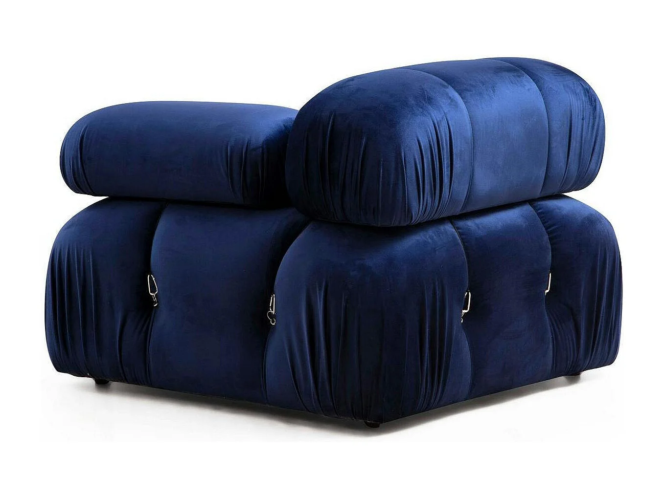 Canapé d'angle modulable bleu nuit - tissu velours RONDA