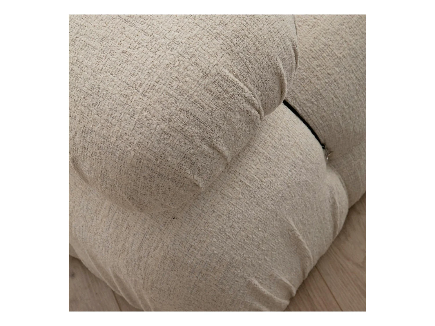 Canapé d'angle modulable beige - tissu bouclette RONDA