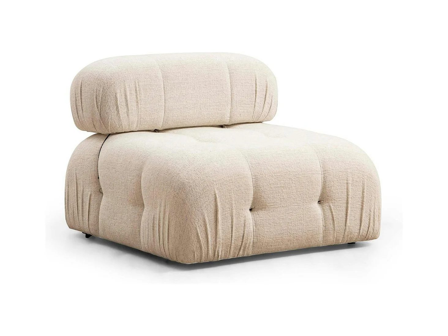 Canapé d'angle modulable beige - tissu bouclette RONDA