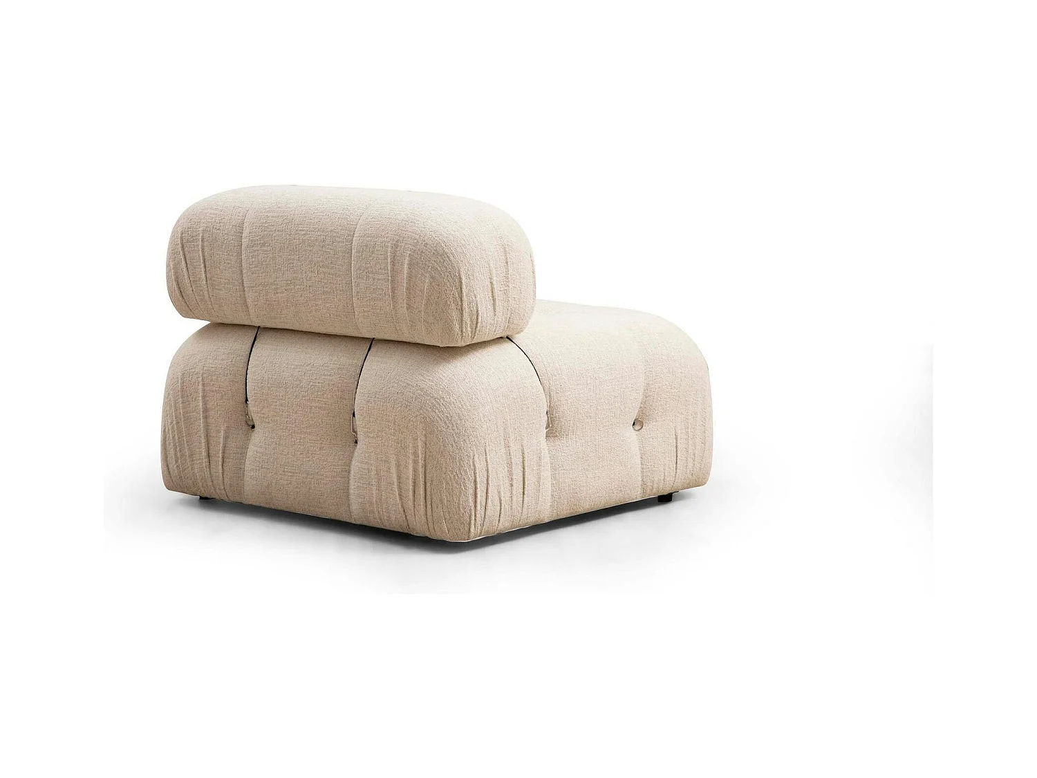 Canapé d'angle modulable beige - tissu bouclette RONDA