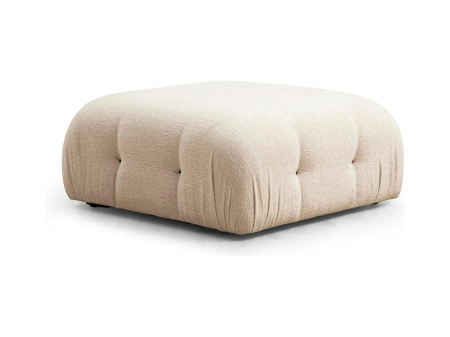 Canapé d'angle modulable beige - tissu bouclette RONDA