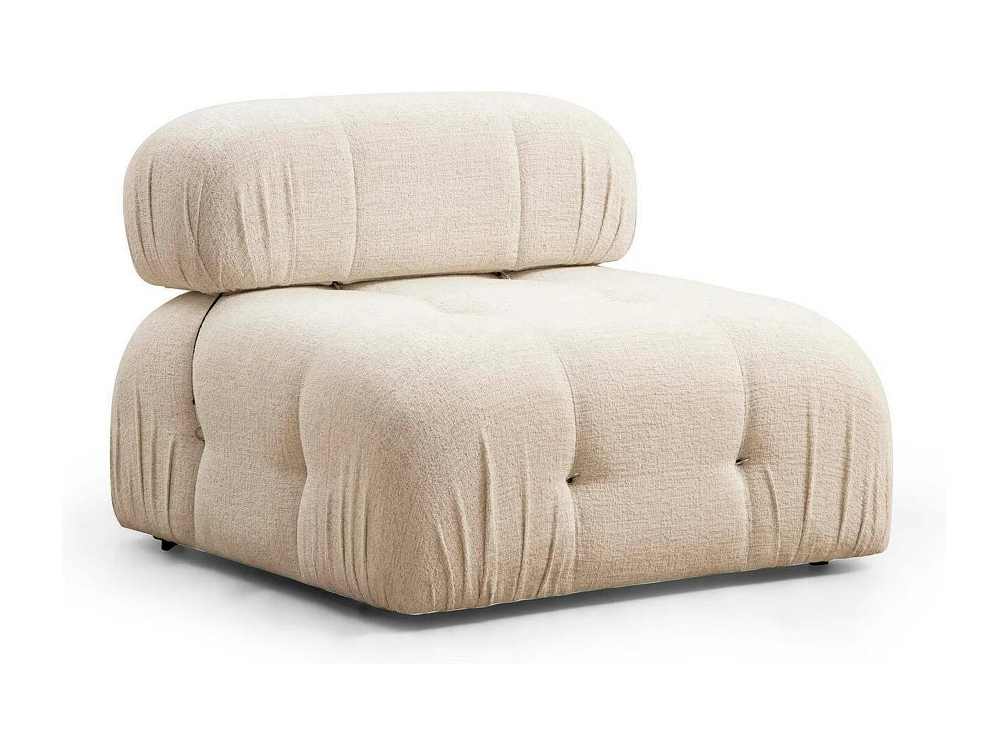 Canapé d'angle modulable beige - tissu bouclette RONDA