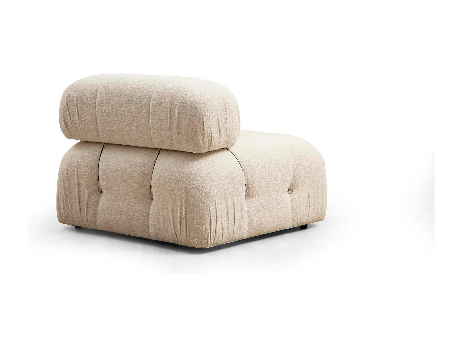 Canapé d'angle modulable beige - tissu bouclette RONDA