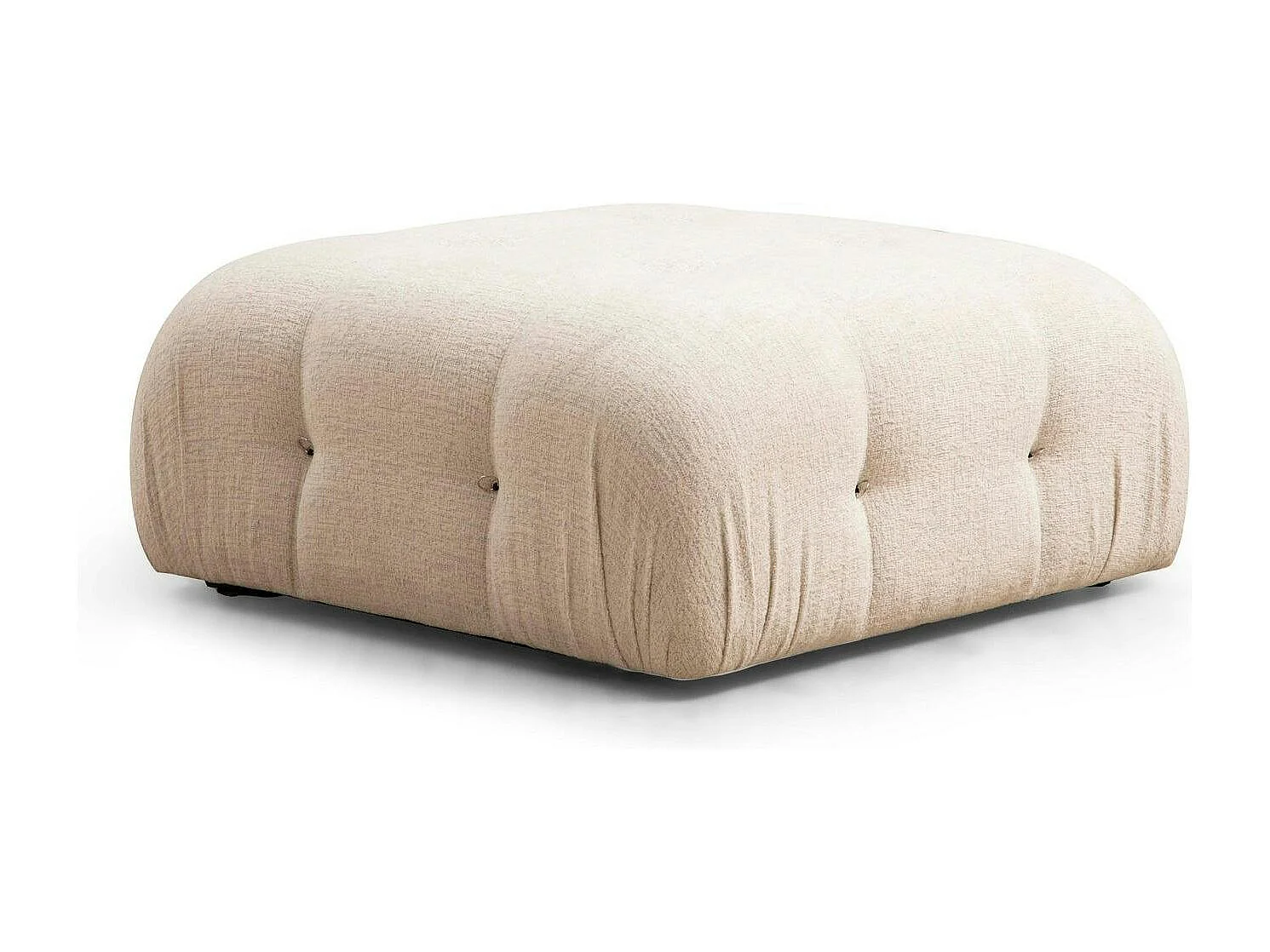 Canapé d'angle modulable beige - tissu bouclette RONDA