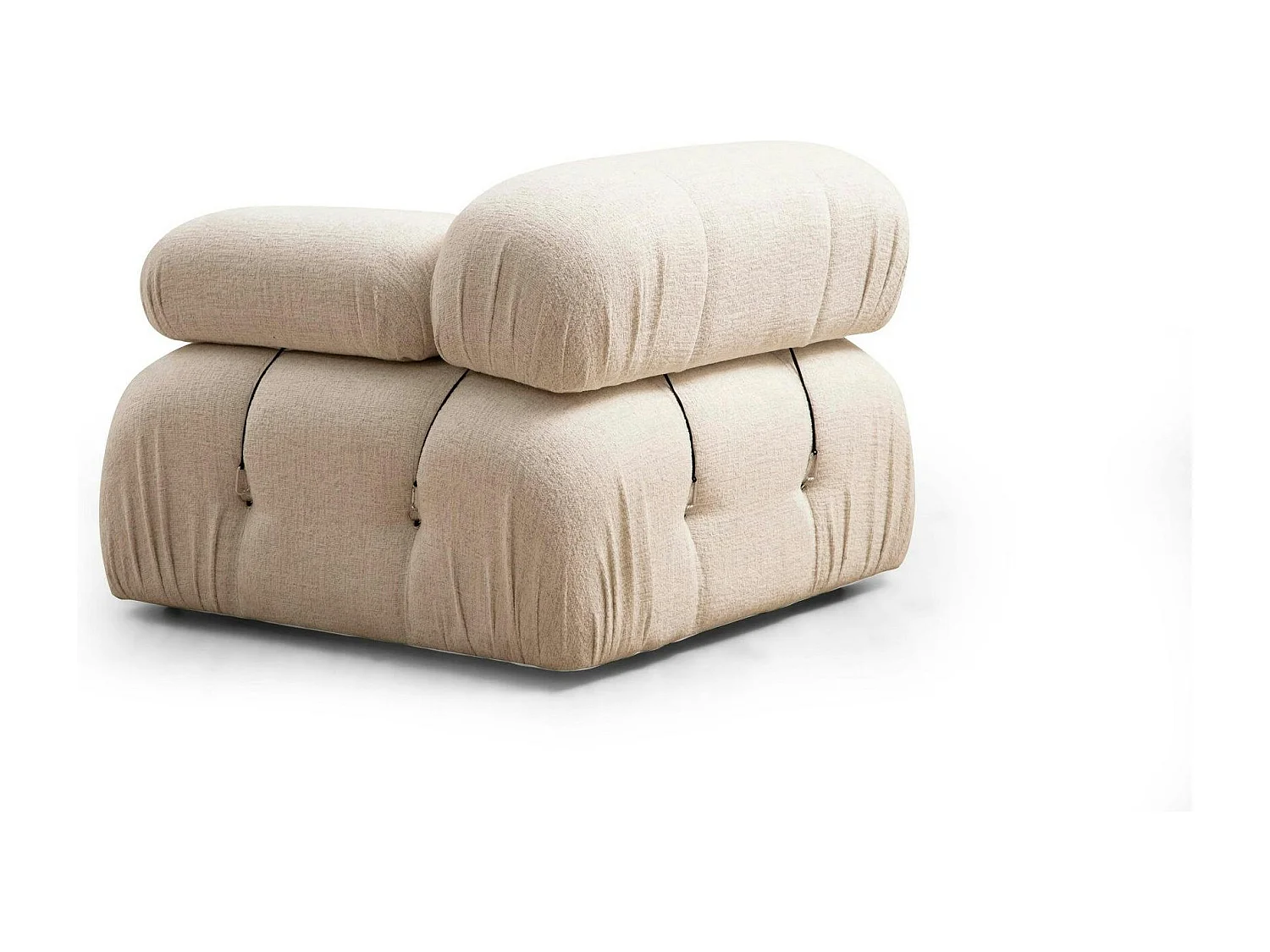 Canapé d'angle modulable beige - tissu bouclette RONDA