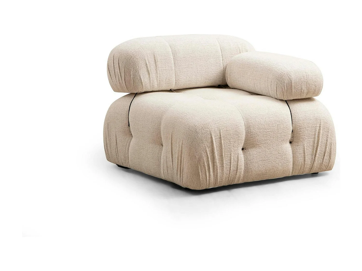 Canapé d'angle modulable beige - tissu bouclette RONDA