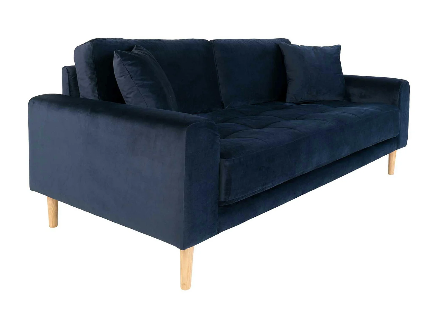 Canapé 2 places 1/2 bleu nuit - velours, AMSTERDAM