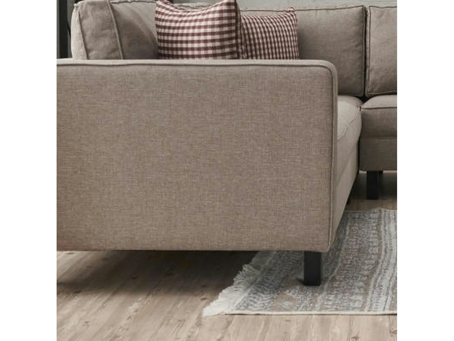 Canapé d’angle réversible beige - pieds droits CORTONA