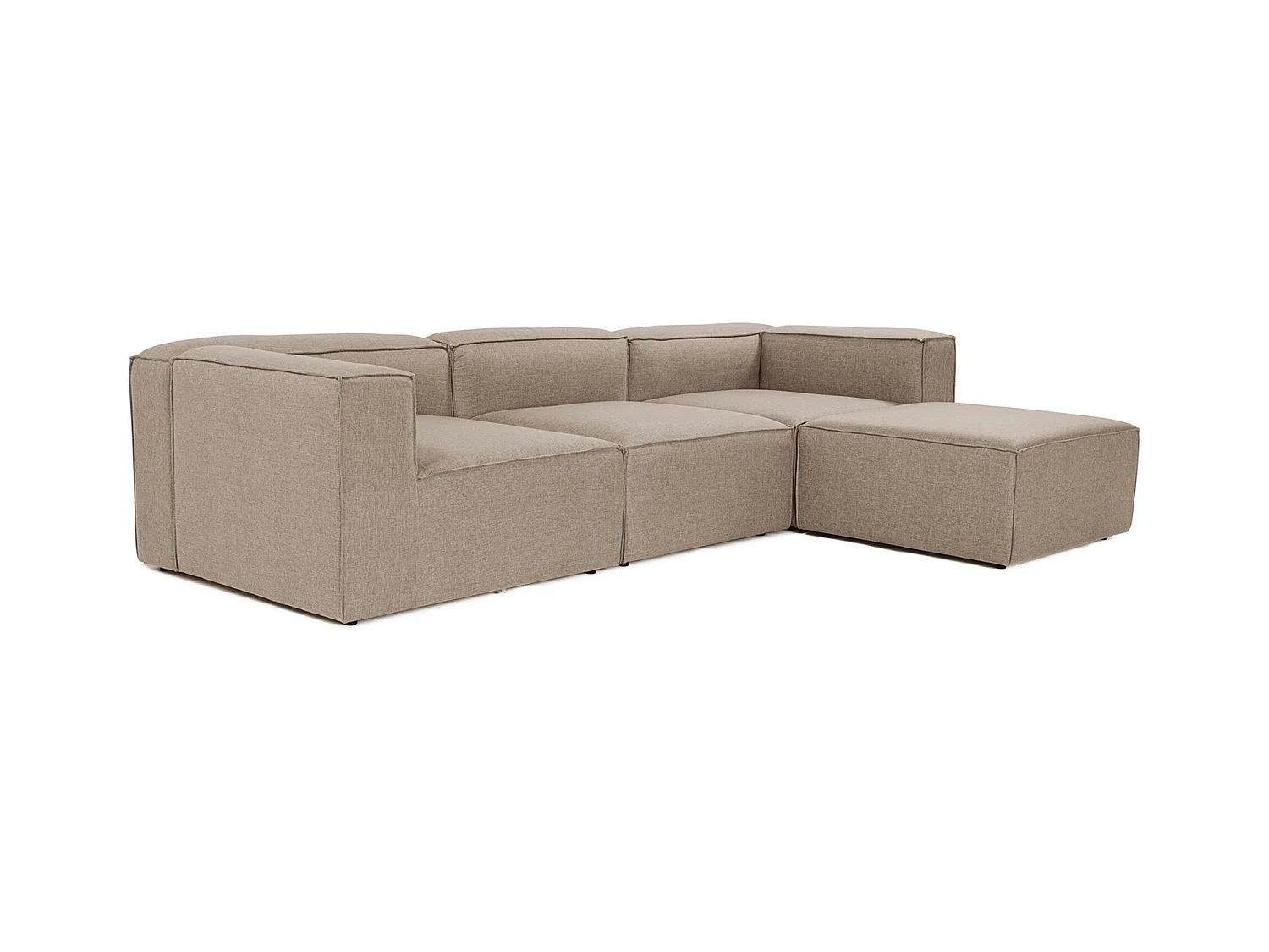 Canapé d'angle modulable taupe - côté droit SPELLO