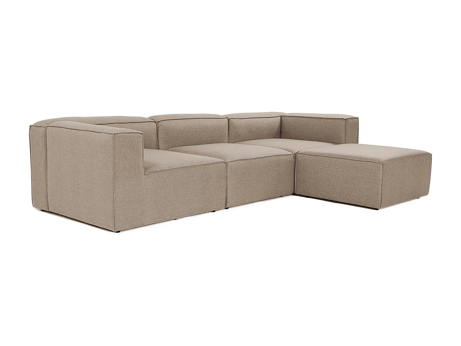 Canapé d'angle modulable taupe - côté droit SPELLO