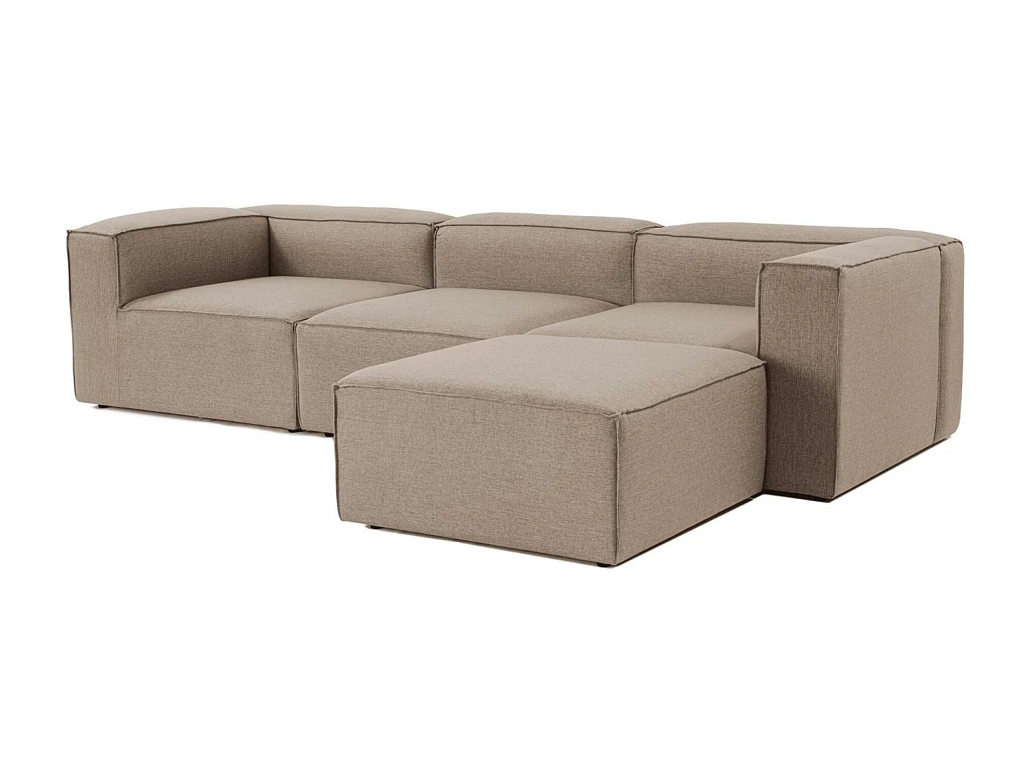 Canapé d'angle modulable taupe - côté droit SPELLO