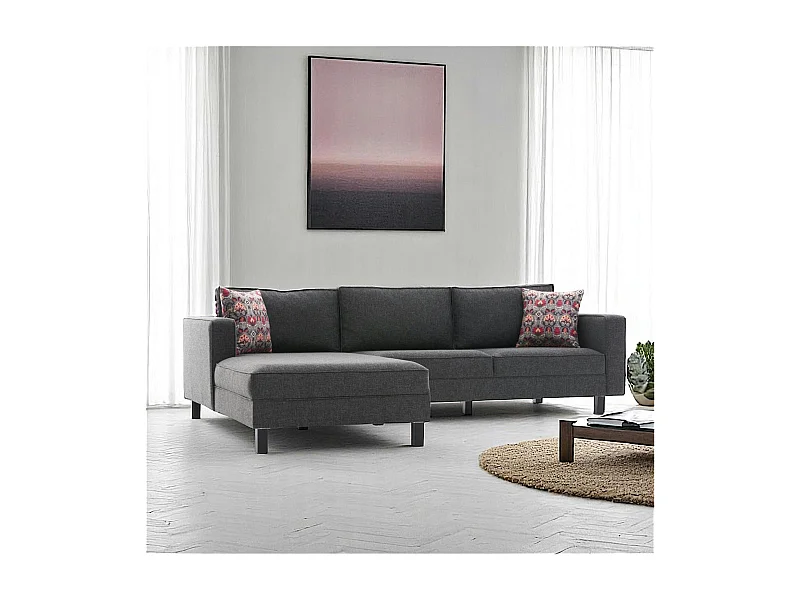 Canapé d'angle anthracite - côté gauche CORTONA