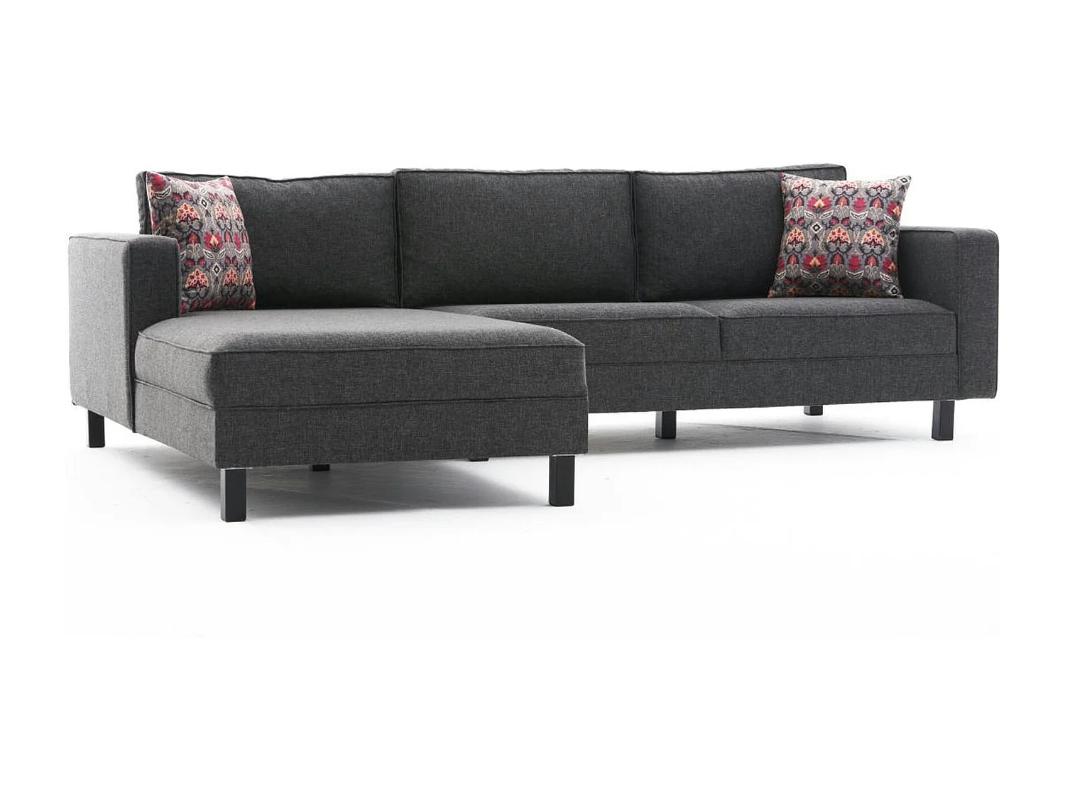 Canapé d'angle anthracite - côté gauche CORTONA