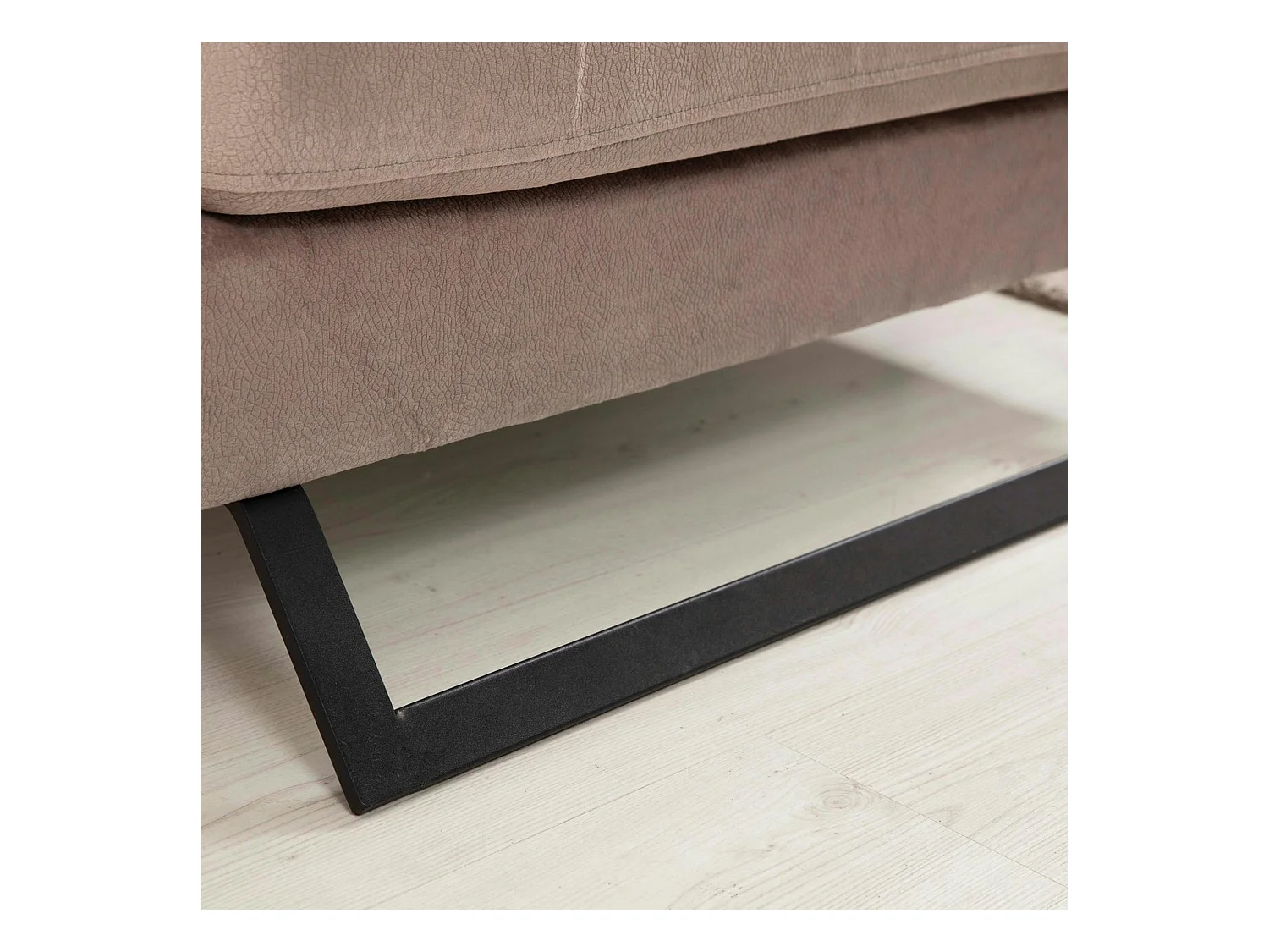 Canapé d'angle beige - dossier inclinable, côté gauche MILO