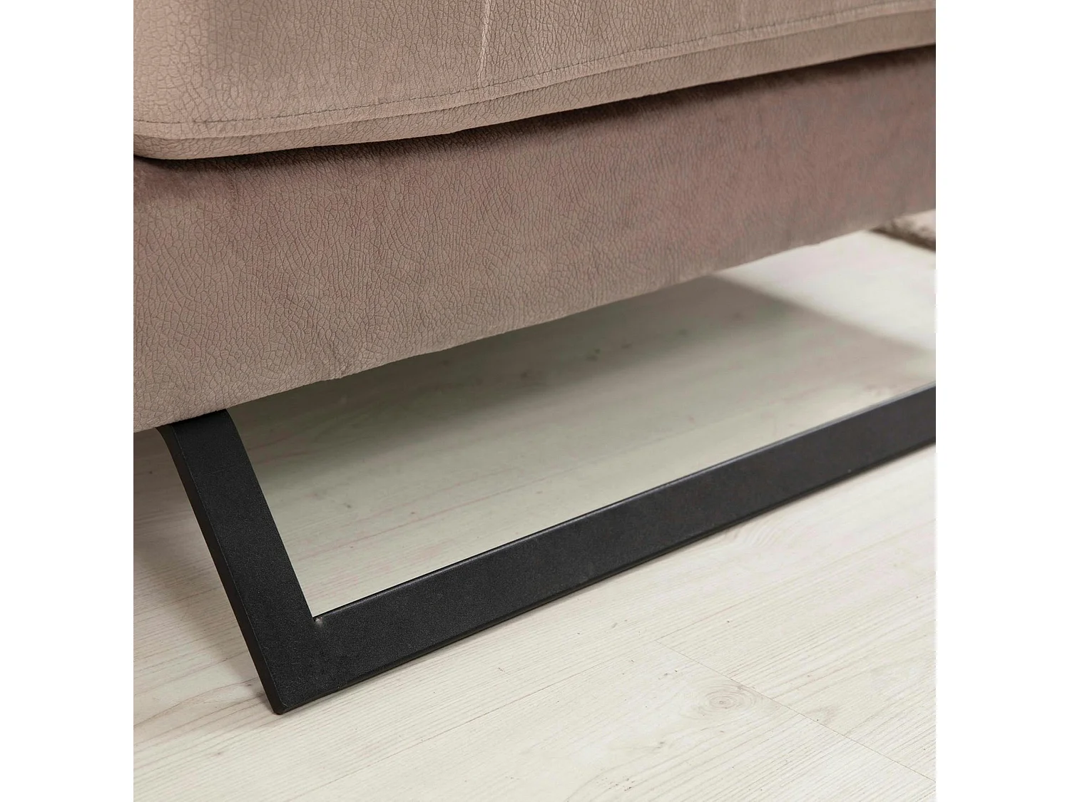 Canapé d'angle beige - dossier inclinable, côté gauche MILO