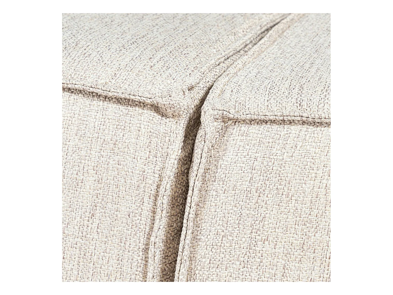 Canapé d'angle modulable écru - tissu lin OSTUNI